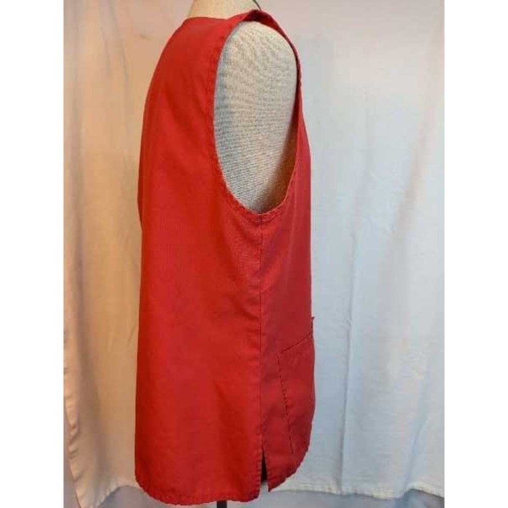 Todd Red Kmart Logo Vest Size 1X V-Neck Button Front Sleeveless Gingham - Picture 5 of 12